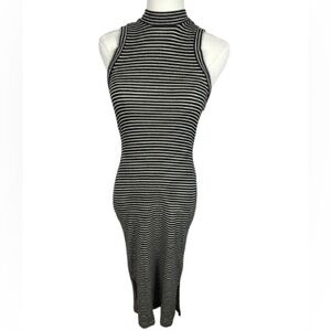 Madewell Ribbed Black and White Striped Midi Dress Size XXS